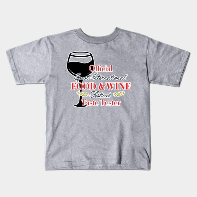 Epcot Food and Wine Festival Taste Tester Kids T-Shirt by Chip and Company